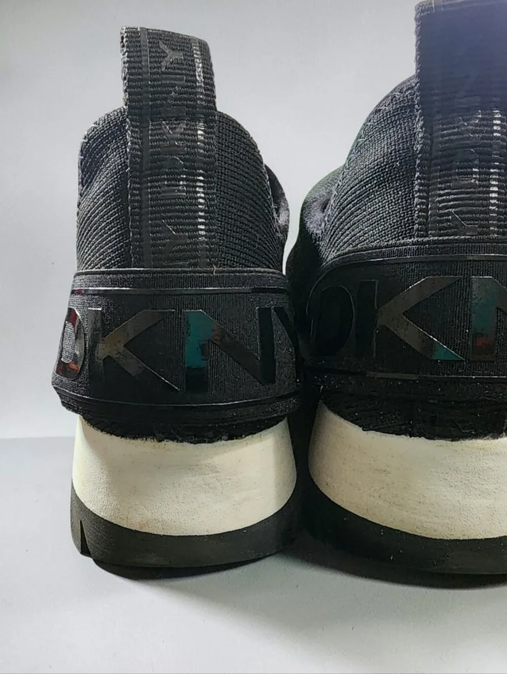 DKNY Black Knit Logo Slip-On Lug Sole Sneakers Women's Size 8